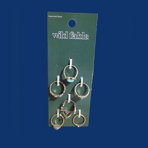 Set of 6 Silver Tone Rings